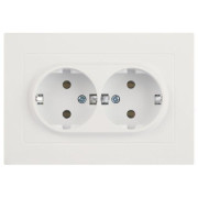 Розетка 2-м СП Accent 6-205-01М 16А IP20 250В 2P+E Schuko AL/CU бел. матов. Intro Б0063487