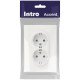 Розетка 2-м СП Accent 6-205-01М 16А IP20 250В 2P+E Schuko AL/CU бел. матов. Intro Б0063487