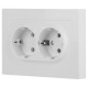 Розетка 2-м СП Accent 6-205-01М 16А IP20 250В 2P+E Schuko AL/CU бел. матов. Intro Б0063487