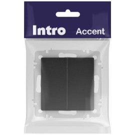 Выключатель 2-кл. СП Accent 6-104-05 10А IP20 250В AL/CU антрацит Intro Б0063488