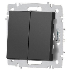 Выключатель 2-кл. СП Accent 6-104-05 10А IP20 250В AL/CU антрацит Intro Б0063488