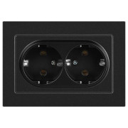 Розетка 2-м СП Accent 6-205-05 16А IP20 250В 2P+E Schuko AL/CU антрацит Intro Б0063494