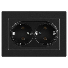 Розетка 2-м СП Accent 6-205-05 16А IP20 250В 2P+E Schuko AL/CU антрацит Intro Б0063494