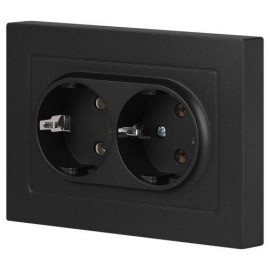 Розетка 2-м СП Accent 6-205-05 16А IP20 250В 2P+E Schuko AL/CU антрацит Intro Б0063494