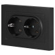 Розетка 2-м СП Accent 6-205-05 16А IP20 250В 2P+E Schuko AL/CU антрацит Intro Б0063494