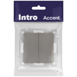 Выключатель 2-кл. СП Accent 6-104-09 10А IP20 250В AL/CU титан Intro Б0063499
