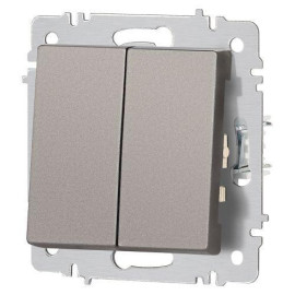 Выключатель 2-кл. СП Accent 6-104-09 10А IP20 250В AL/CU титан Intro Б0063499