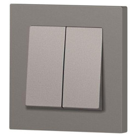 Выключатель 2-кл. СП Accent 6-104-09 10А IP20 250В AL/CU титан Intro Б0063499