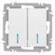 Выключатель 2-кл. СП Accent 6-105-01М 10А IP20 250В с подсветкой AL/CU бел. матов. Intro Б0063507