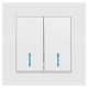 Выключатель 2-кл. СП Accent 6-105-01М 10А IP20 250В с подсветкой AL/CU бел. матов. Intro Б0063507