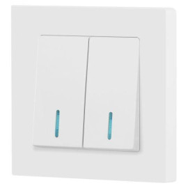 Выключатель 2-кл. СП Accent 6-105-01М 10А IP20 250В с подсветкой AL/CU бел. матов. Intro Б0063507