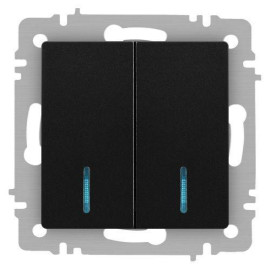 Выключатель 2-кл. СП Accent 6-105-05 10А IP20 250В с подсветкой AL/CU антрацит Intro Б0063516