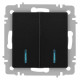 Выключатель 2-кл. СП Accent 6-105-05 10А IP20 250В с подсветкой AL/CU антрацит Intro Б0063516