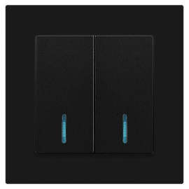 Выключатель 2-кл. СП Accent 6-105-05 10А IP20 250В с подсветкой AL/CU антрацит Intro Б0063516