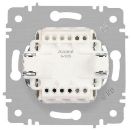 Выключатель 2-кл. СП Accent 6-105-05 10А IP20 250В с подсветкой AL/CU антрацит Intro Б0063516