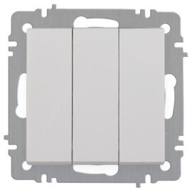 Выключатель 3-кл. СП Accent 6-106-01 10А IP20 250В AL/CU бел. Intro Б0063531