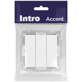 Выключатель 3-кл. СП Accent 6-106-01М 10А IP20 250В AL/CU бел. матов. Intro Б0063532