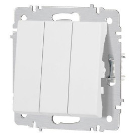 Выключатель 3-кл. СП Accent 6-106-01М 10А IP20 250В AL/CU бел. матов. Intro Б0063532