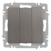 Выключатель 3-кл. СП Accent 6-106-09 10А IP20 250В AL/CU титан Intro Б0063549