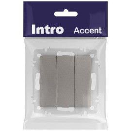 Выключатель 3-кл. СП Accent 6-106-09 10А IP20 250В AL/CU титан Intro Б0063549