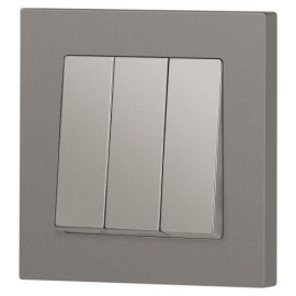 Выключатель 3-кл. СП Accent 6-106-09 10А IP20 250В AL/CU титан Intro Б0063549