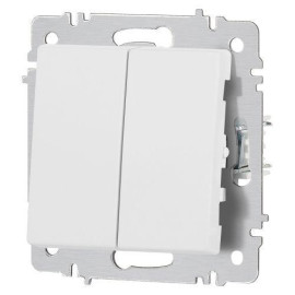 Переключатель 2-кл. СП Accent 6-107-01М 10А IP20 250В AL/CU бел. матов. Intro Б0063556