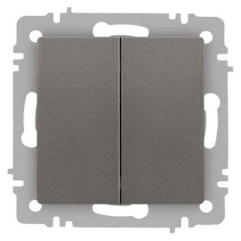 Переключатель 2-кл. СП Accent 6-107-09 10А IP20 250В AL/CU титан Intro Б0063572