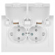 Розетка 2-м СП Accent 6-210-01 16А IP44 250В 2P+E Schuko с крышками защ. шторки AL/CU бел. Intro Б0063577