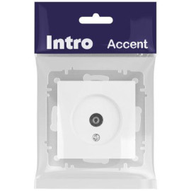 Розетка телевизионная одиночная TV СП Accent 6-301-01М IP20 бел. матов. Intro Б0063603