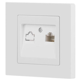 Розетка компьютерная 1-м СП Accent 6-303-01М RJ45 IP20 бел. матов. Intro Б0063625