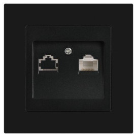 Розетка компьютерная 1-м СП Accent 6-303-05 RJ45 IP20 антрацит Intro Б0063634