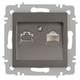 Розетка компьютерная 1-м СП Accent 6-303-09 RJ45 IP20 титан Intro Б0063642
