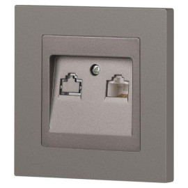 Розетка компьютерная 1-м СП Accent 6-303-09 RJ45 IP20 титан Intro Б0063642