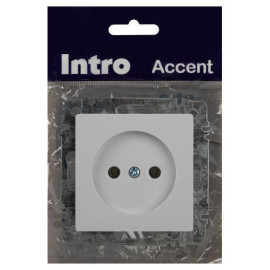 Розетка 1-м СП Accent 6-201-01 16А IP20 250В 2Р AL/CU бел. Intro Б0063653