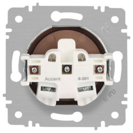Розетка 1-м СП Accent 6-201-05 16А IP20 250В 2P антрацит Intro Б0063665