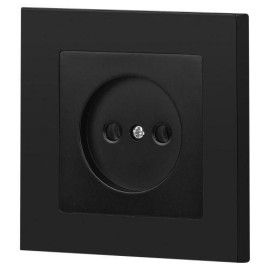 Розетка 1-м СП Accent 6-201-05 16А IP20 250В 2P антрацит Intro Б0063665