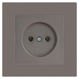 Розетка 1-м СП Accent 6-201-09 16А IP20 250В 2P титан Intro Б0063673