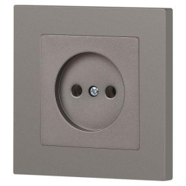 Розетка 1-м СП Accent 6-201-09 16А IP20 250В 2P титан Intro Б0063673