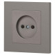 Розетка 1-м СП Accent 6-201-09 16А IP20 250В 2P титан Intro Б0063673