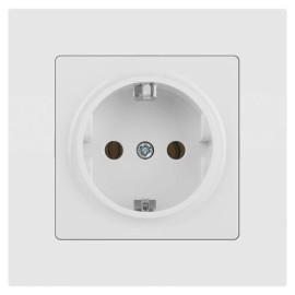 Розетка 1-м СП Accent 6-202-01М 16А IP20 250В 2P+E Schuko бел. матов. Intro Б0063681