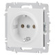 Розетка 1-м СП Accent 6-202-01М 16А IP20 250В 2P+E Schuko бел. матов. Intro Б0063681
