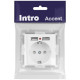 Розетка 1-м СП Accent 6-410-01М 16А IP20 250В P+E Schuko защ. шторки + 2хUSB бел. матов. Intro Б0063691