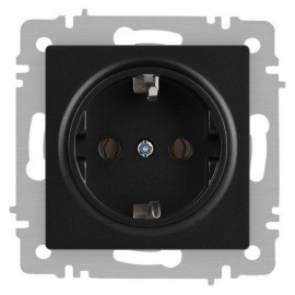 Розетка 1-м СП Accent 6-202-05 16А IP20 250В 2P+E Schuko антрацит Intro Б0063693