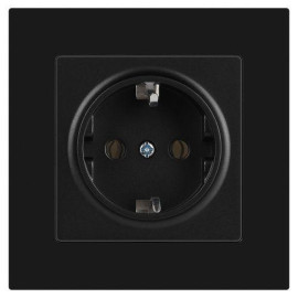 Розетка 1-м СП Accent 6-202-05 16А IP20 250В 2P+E Schuko антрацит Intro Б0063693