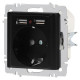 Розетка 1-м СП Accent 6-410-05 16А IP20 250В P+E Schuko + 2хUSB защ. шторки антрацит Intro Б0063698