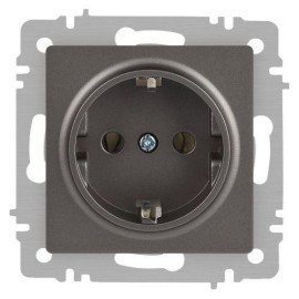 Розетка 1-м СП Accent 6-202-09 16А IP20 250В 2P+E Schuko титан Intro Б0063701