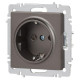 Розетка 1-м СП Accent 6-202-09 16А IP20 250В 2P+E Schuko титан Intro Б0063701