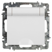 Розетка 1-м СП Accent 6-203-01 16А IP20 250В 2P+E Schuko с крышкой AL/CU бел. Intro Б0063709