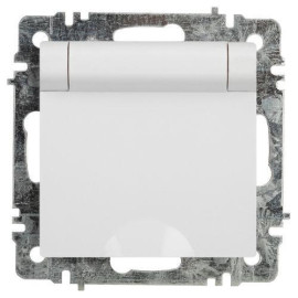 Розетка 1-м СП Accent 6-203-01 16А IP20 250В 2P+E Schuko с крышкой AL/CU бел. Intro Б0063709