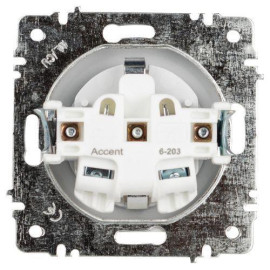 Розетка 1-м СП Accent 6-203-01 16А IP20 250В 2P+E Schuko с крышкой AL/CU бел. Intro Б0063709